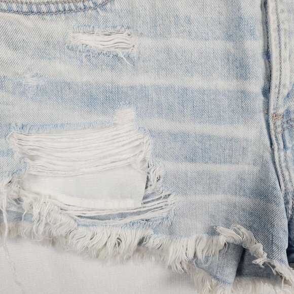American Eagle Outfitters Women's Blue Distress High-Rise Cut-Off Mom Short Sz 2 - Picture 3 of 12
